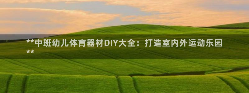 极悦平台安全吗可信吗：**中班幼儿体育器材DIY大全